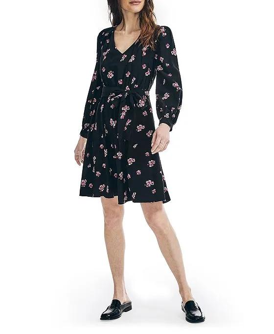 Women's Sustainably Crafted Floral Print Tie Dress