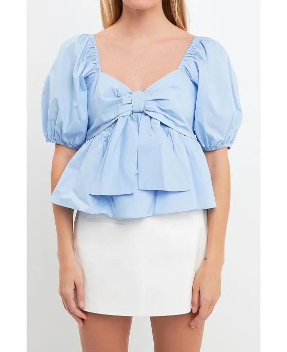 Women's Sweetheart Top with Bow