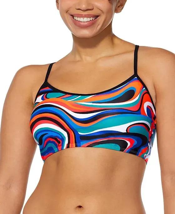 Women's Swirl-Print Bralette Bikini Top