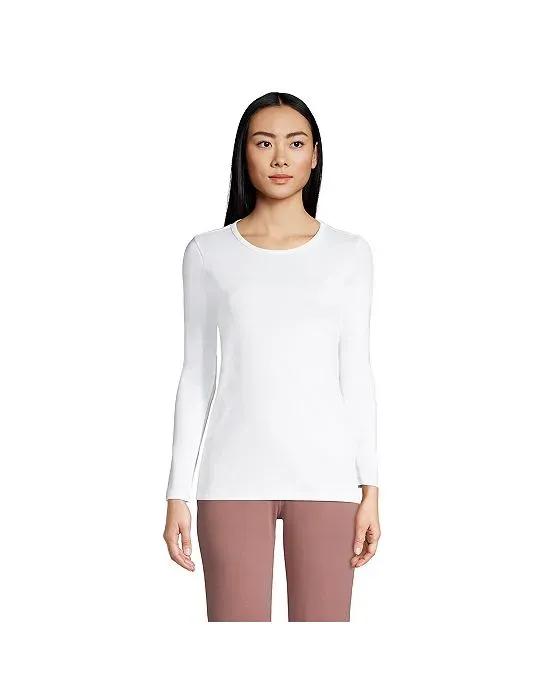 Women's Tall Cotton Rib Long Sleeve Crewneck T-Shirt