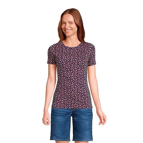 Women's Tall Cotton Rib Short Sleeve Crewneck T-shirt