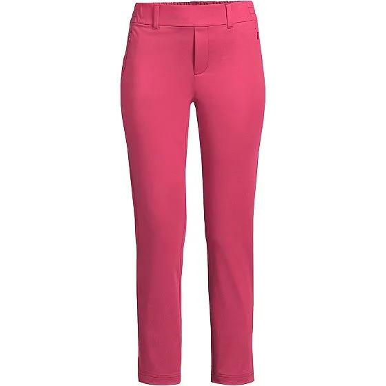 Women's Tall Lands' End Flex Mid Rise Pull On Crop Pants