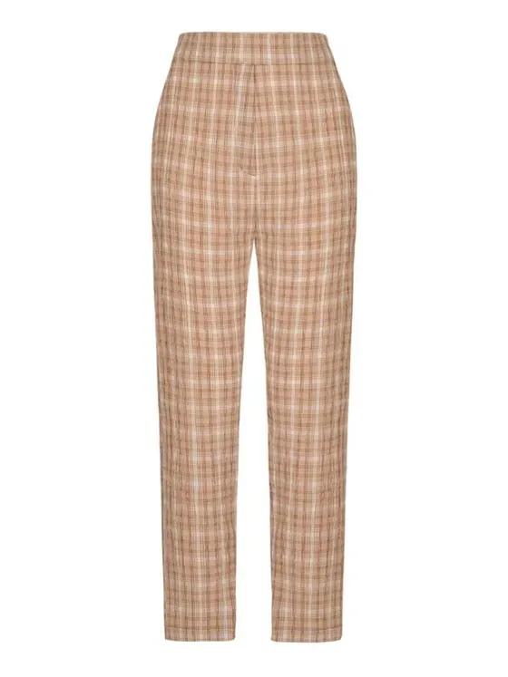 Women's Tapered Fit Plaid Pants