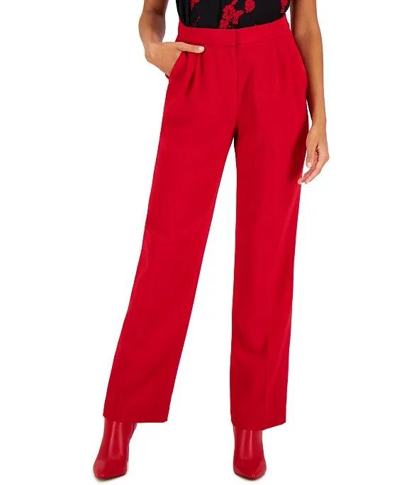 Women's Textured Crepe Wide-Leg Pants, Created for Macy's