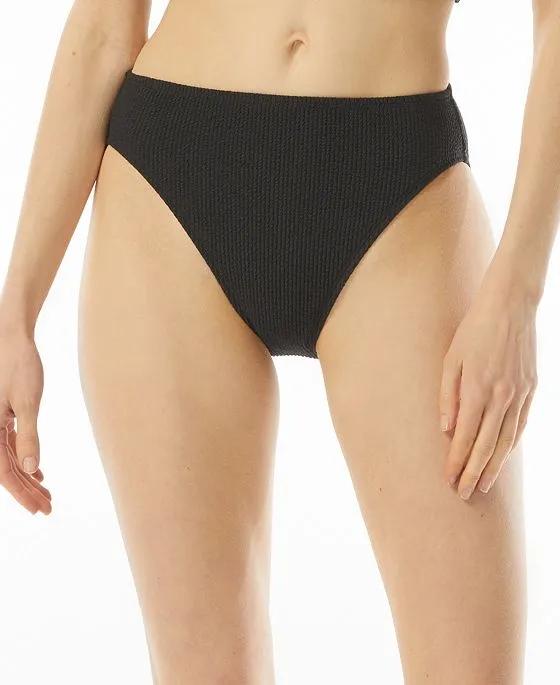 Women's Textured High-Leg Bikini Bottoms