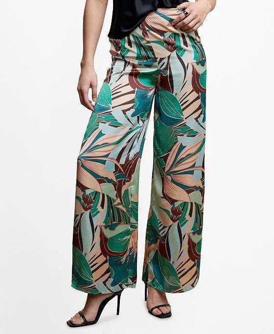 Women's Tropical Print Pants