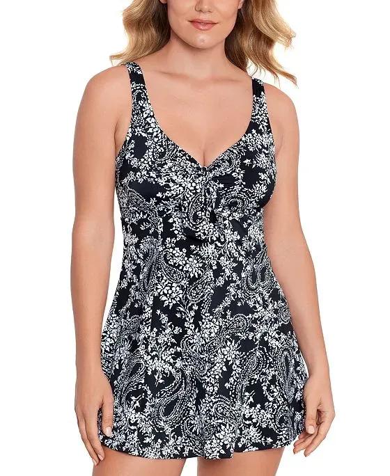 Women's Tummy Control Bow Front Swimdress, Created For Macy's