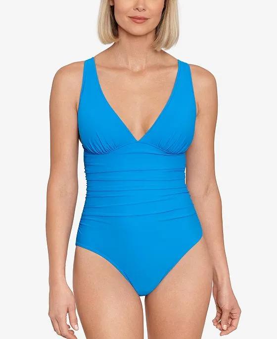 Women's Tummy-Control Plunge Mio One-Piece Swimsuit, Created For Macy's