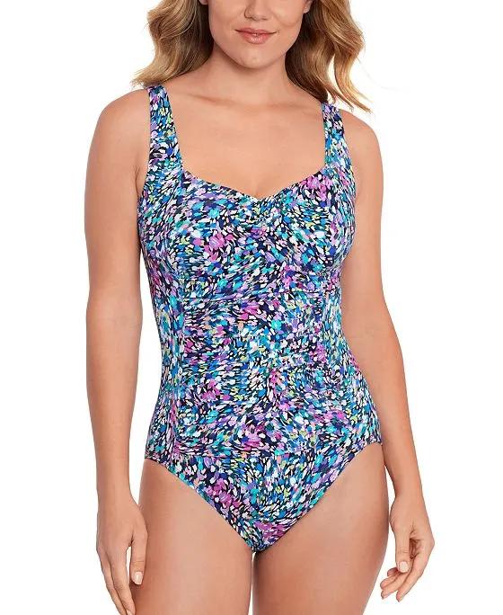 Women's Tummy-Control Shirred-Bodice One-Piece Swimsuit, Created For Macys