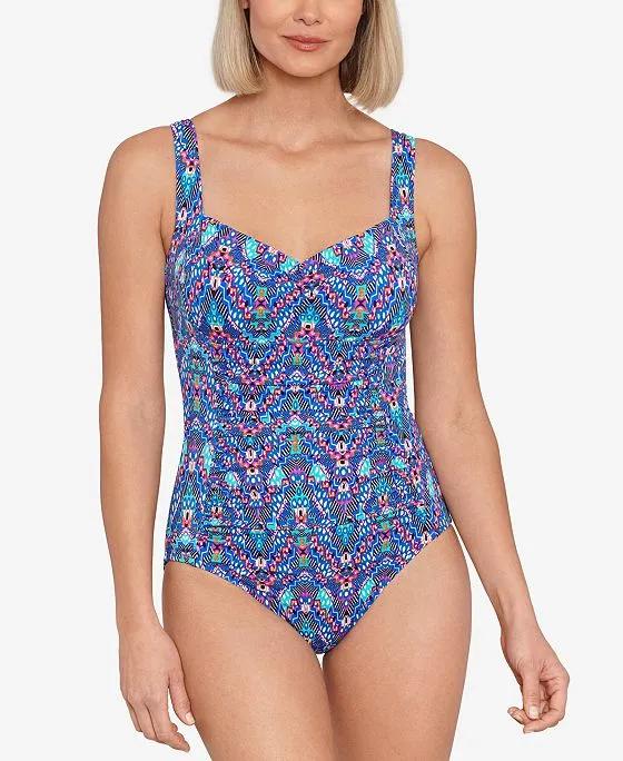 Women's Tummy-Control Shirred One-Piece Swimsuit, Created for Macy's