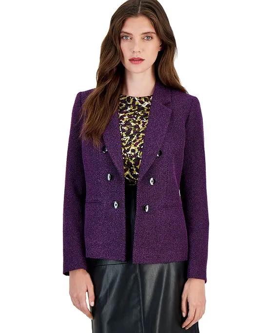 Women's Tweed Faux-Double-Breasted Jacket, Created for Macy's