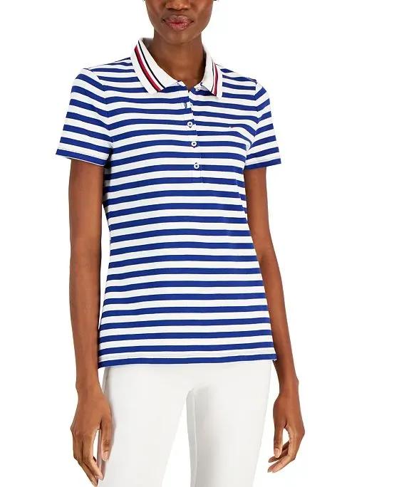Women's Twin-Tipped Striped Polo Shirt