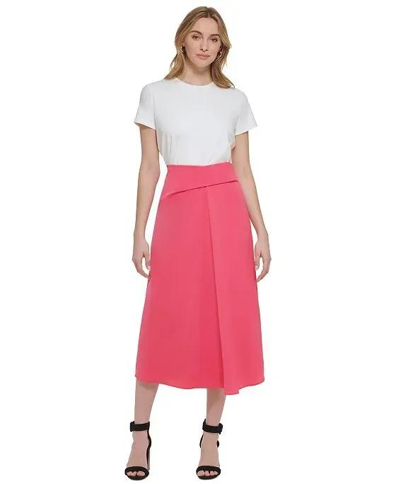Women's Twist-Waist Midi Skirt