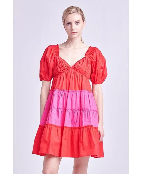 Women's Two Tone Sweetheart Mini dress