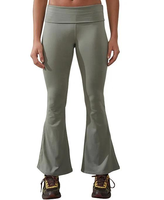 Women's Ultra Soft Fold Over Flare Tight Pants