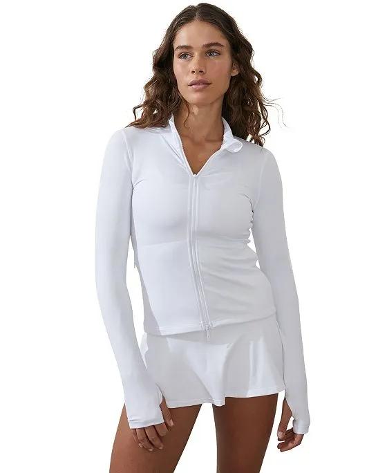 Women's Ultra Soft Long Sleeve Zip Through Sweater