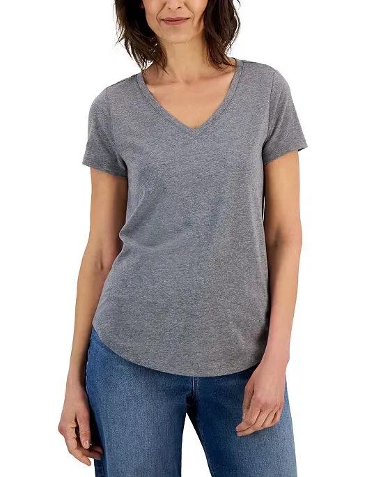 Women's V-Neck Perfect Short-Sleeve Top, Created for Macy's