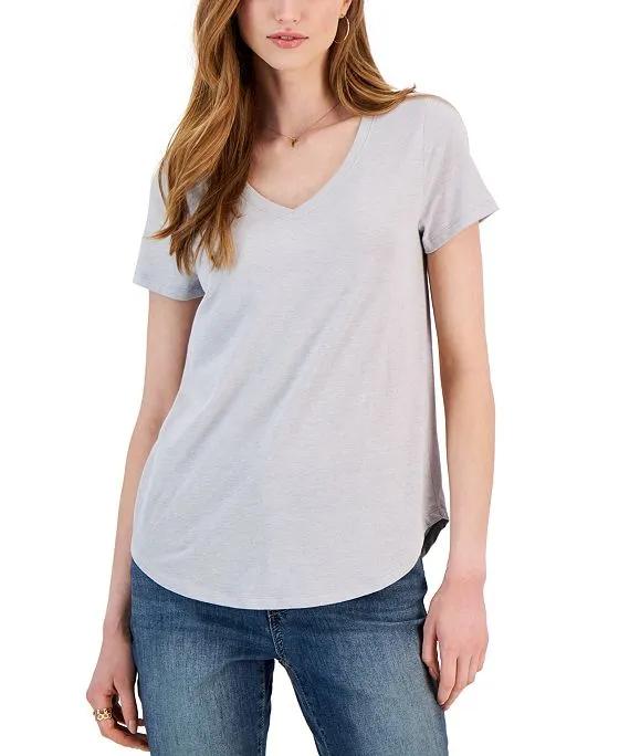Women's V-Neck Perfect Short-Sleeve Top, Created for Macy's
