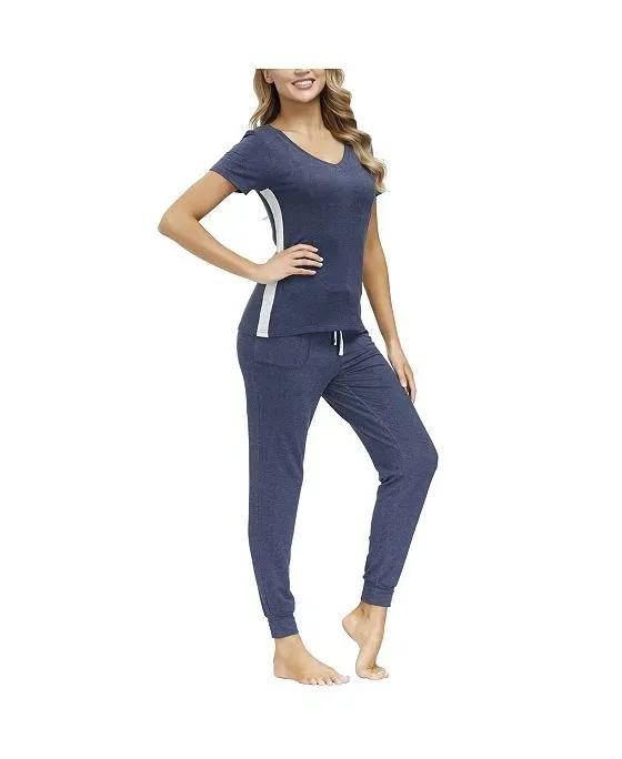 Women's V-neck Tee with Joggers, 2 Pieces