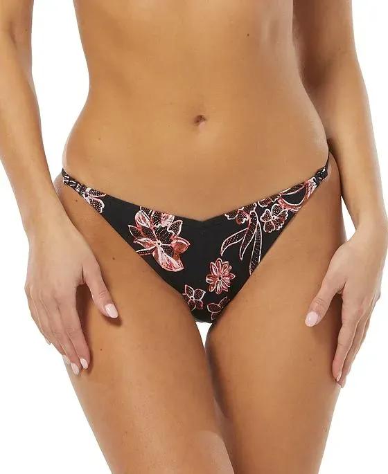 Women's Violet Printed Adjustable Strap Bikini Bottoms, Created for Macy's