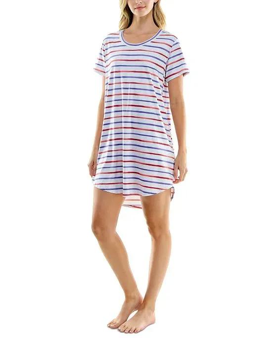 Women's Yummy Striped Short-Sleeve Sleepshirt