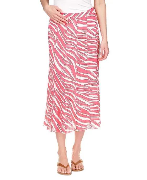 Women's Zebra-Print Midi Skirt