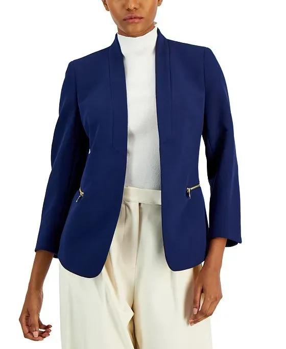 Women's Zip-Pocket Open-Front Jacket