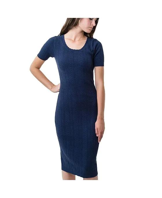 Womens' Fitted Cable Sweater Dress