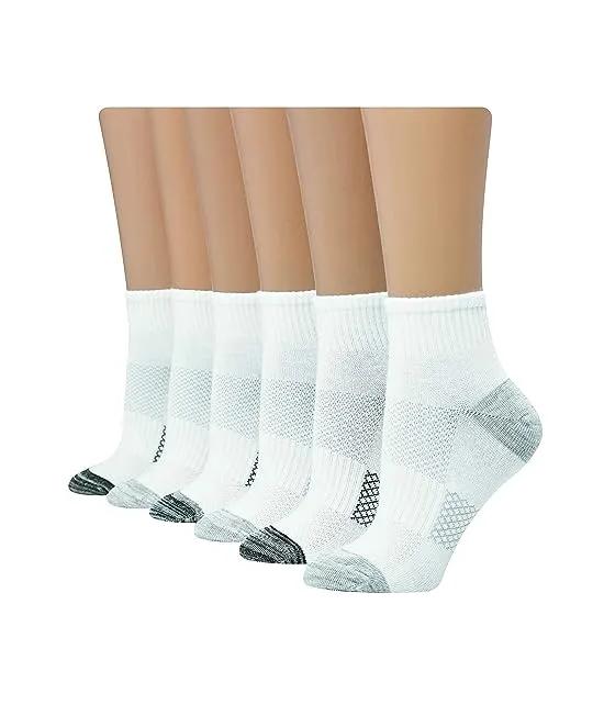 Womens Hanes Women's 6-pair Lightweight Breathable Ventilation Ankle Socks