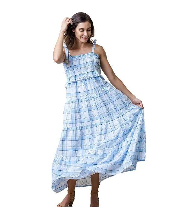 Womens' Smocked Tiered Dress