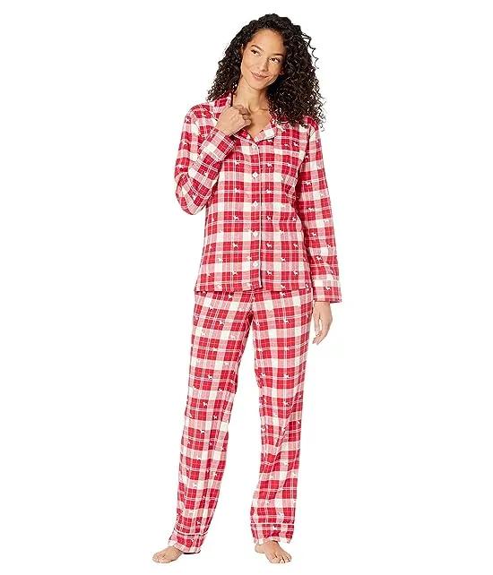 Woofing Plaid Flannel Pajama Set
