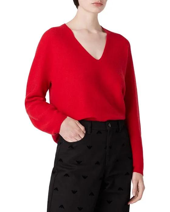 Wool & Cashmere V Neck Sweater