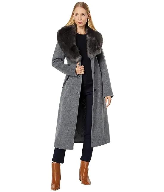 Wool Coat w/ Faux Fur V20741-ZU