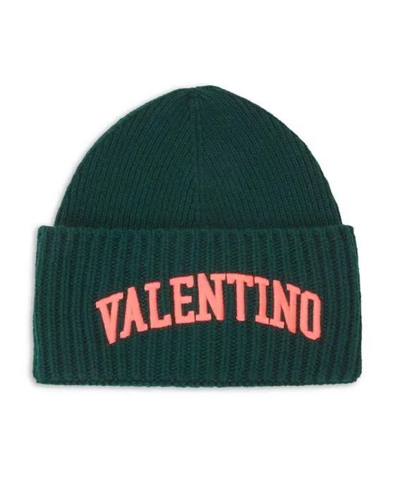 Wool Embroidered Logo Beanie