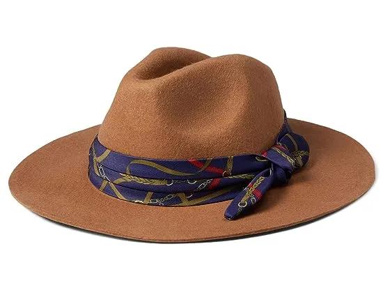 Wool Fedora with Fabric Tie Band