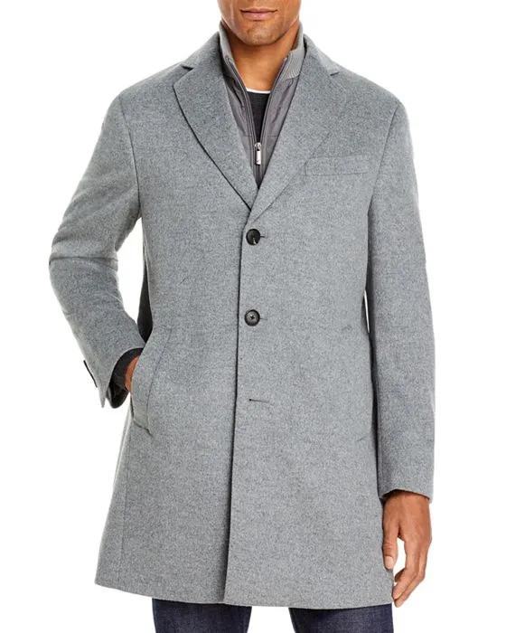 Wool Regular Fit Topcoat With Bib