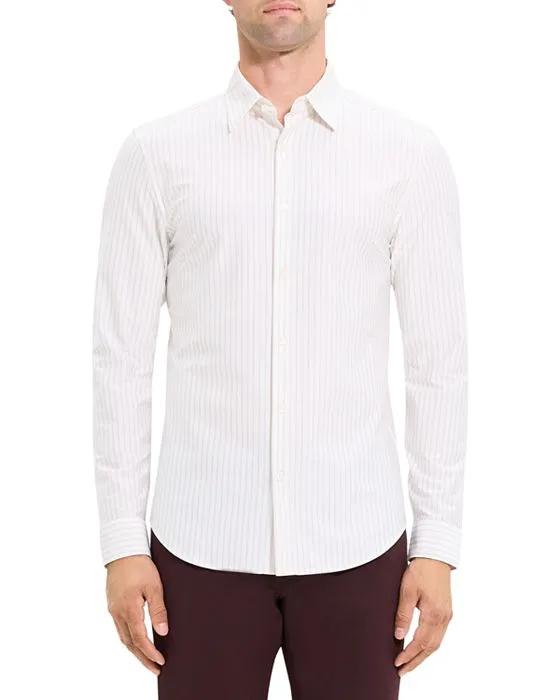 Sylvain Structure Knit Tonal Stripe Slim Fit Shirt