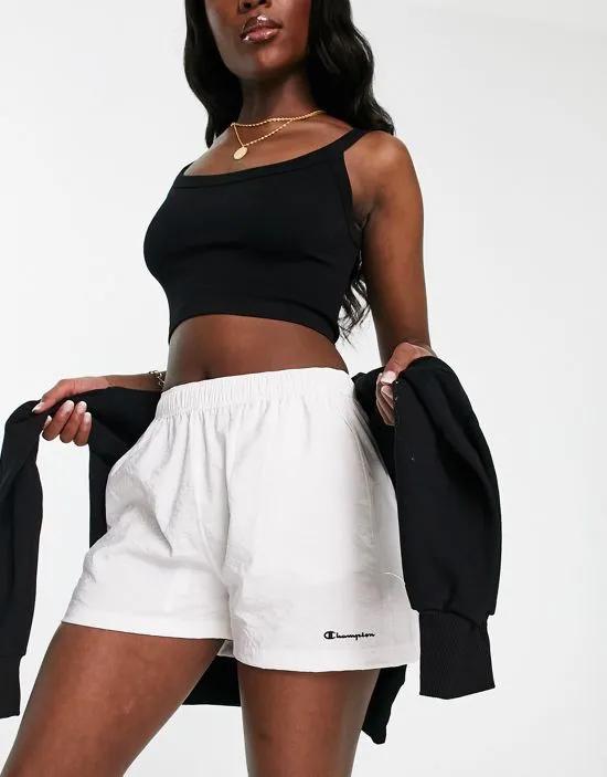 woven gym shorts in white