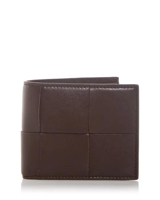 Woven Leather Bifold Wallet