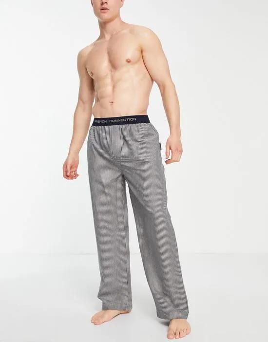 woven lounge pant in navy and light gray stripe