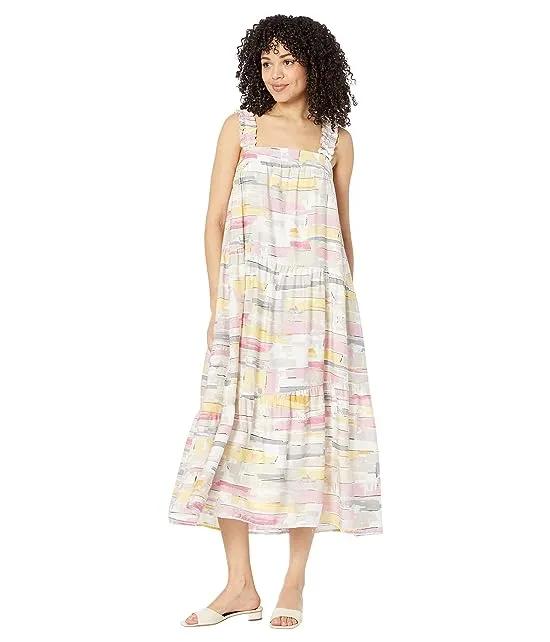 Woven Printed Maxi with Asymmetrical Tiers