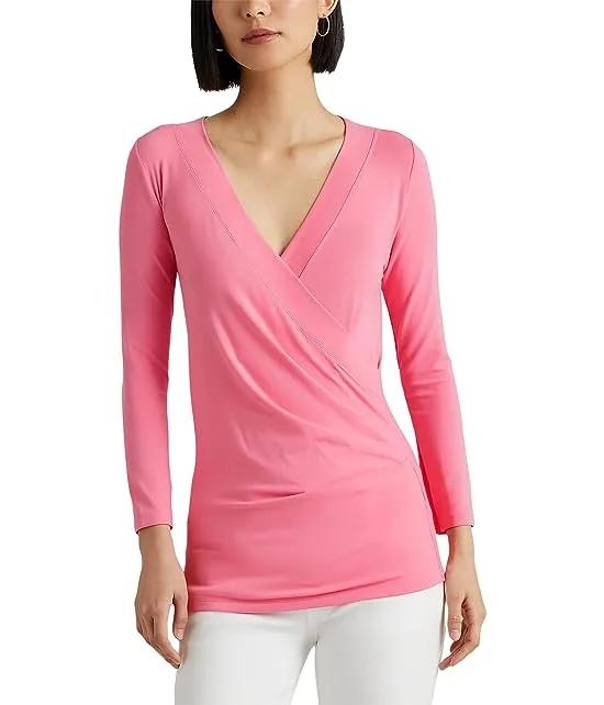 Wrap-Style Jersey Top