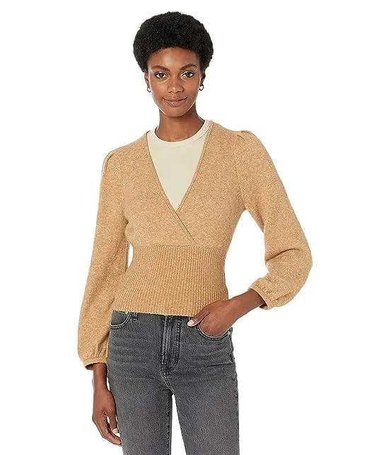 Wrap V-Neck Sweater in Coziest Yarn