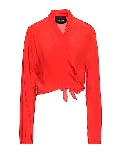 WU'SIDE | Red Women‘s Solid Color Shirts & Blouses