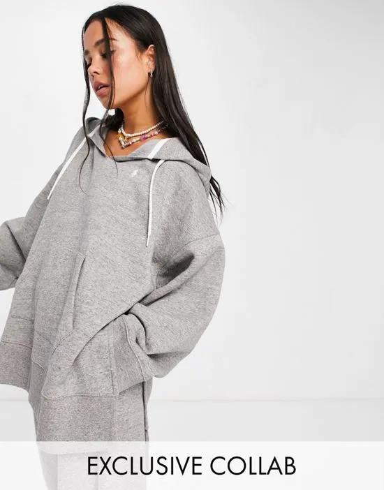 x ASOS exclusive collab icon logo hoodie in gray