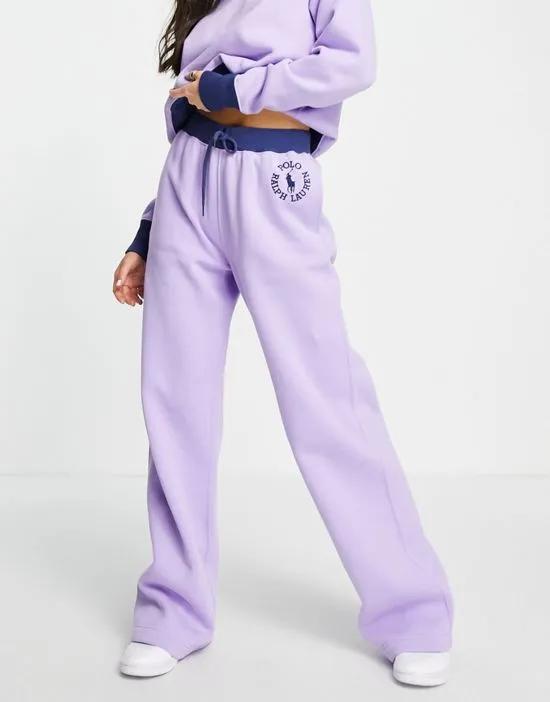 x ASOS exclusive collab logo sweatpants in lavender - part of a set