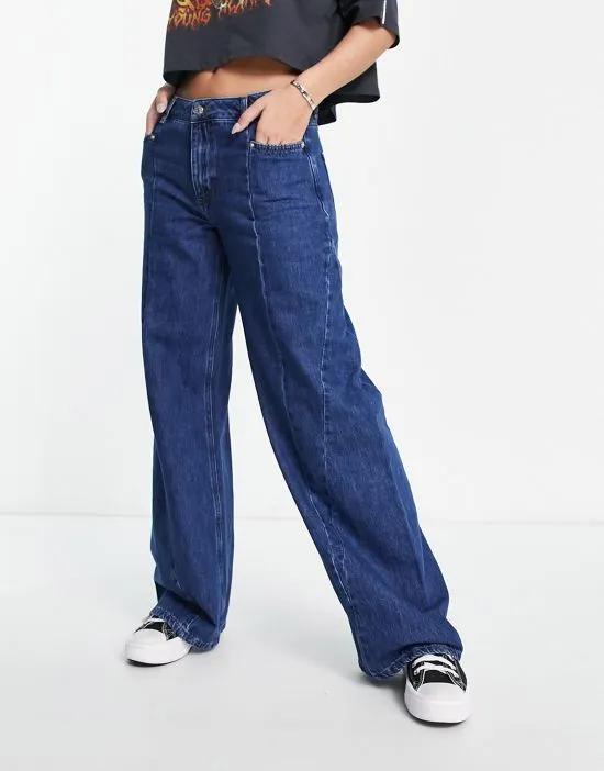 X Chloe Monchamp low waist straight leg jeans in blue