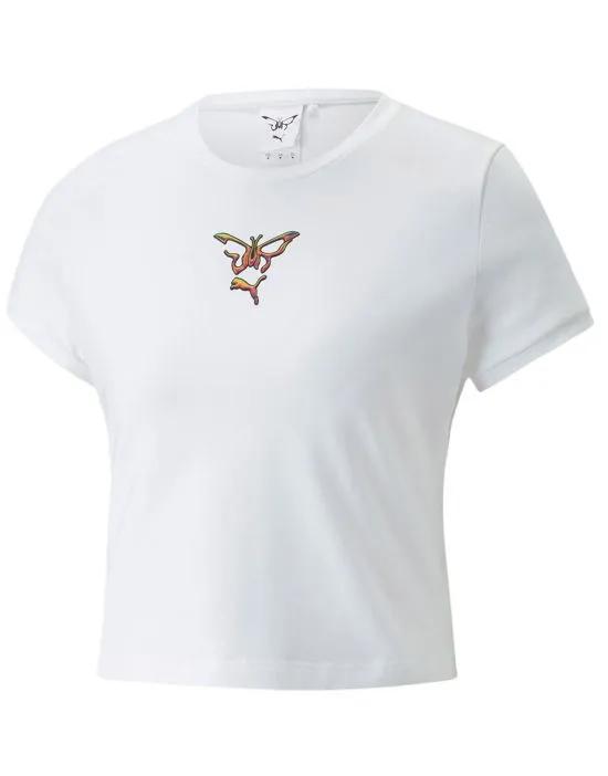x Dua Lipa cropped t-shirt in white