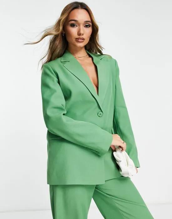 x Klara Montes classic everyday blazer in green - part of a set