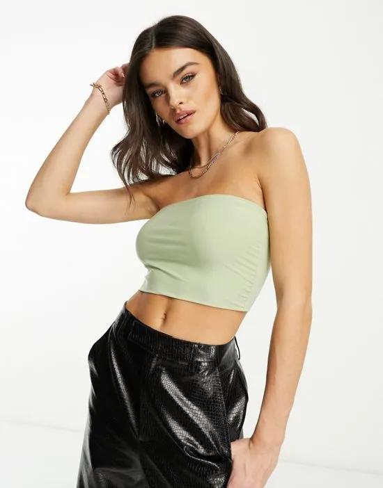 x Mimi AR bandeau top with neck wrap in green